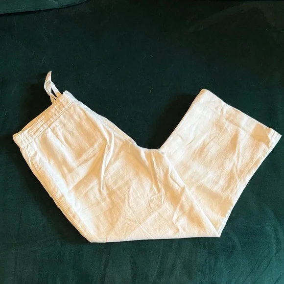 White Linen Pants, Size 2 - Picture 2 of 6